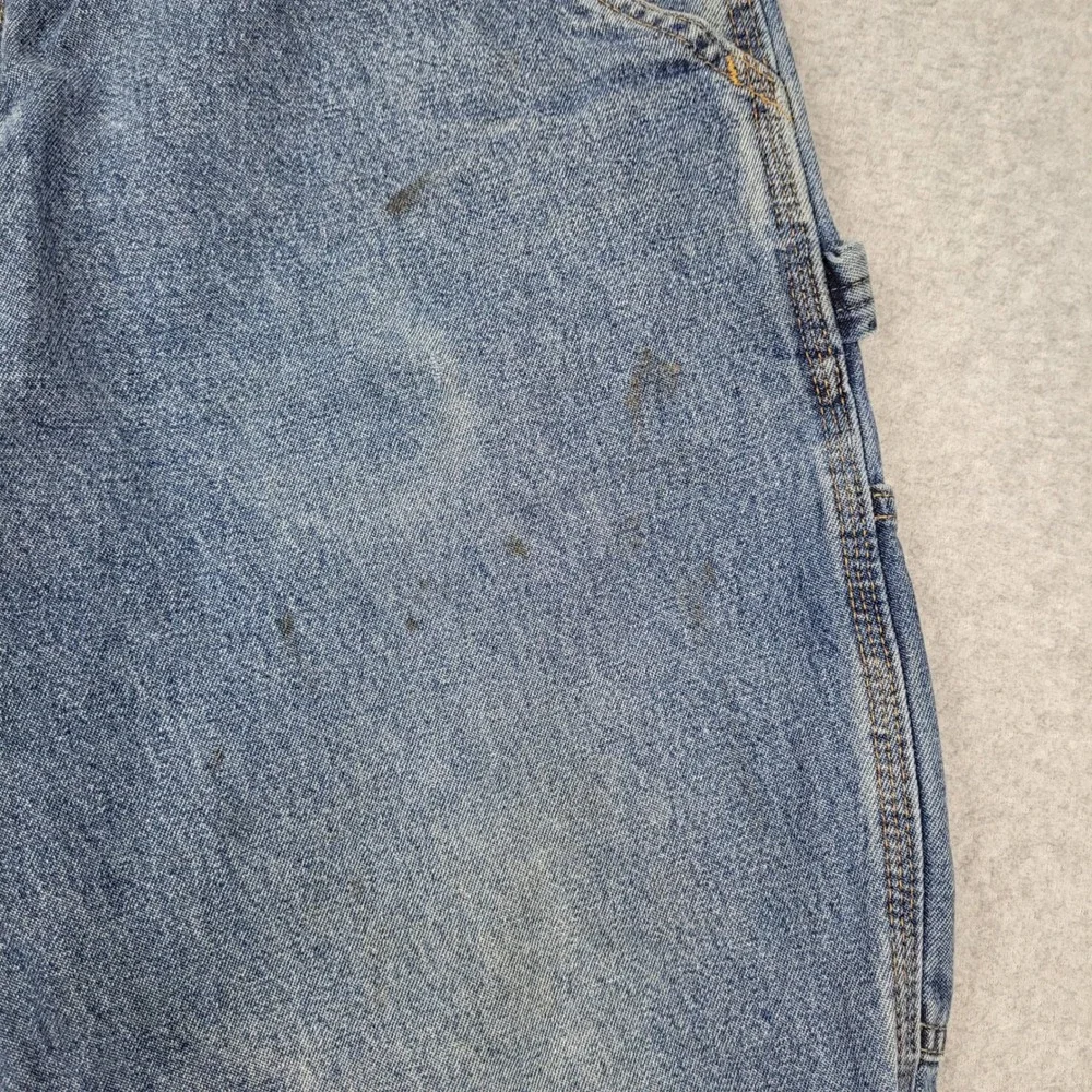 Carhartt Carpenter Jeans Mens 33x32 Blue B13-DPS Workwear Denim Distressed